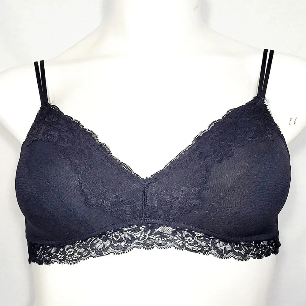 LARGE Maidenform‎ SE1182 Self Expressions Lace Bralette Black NWT